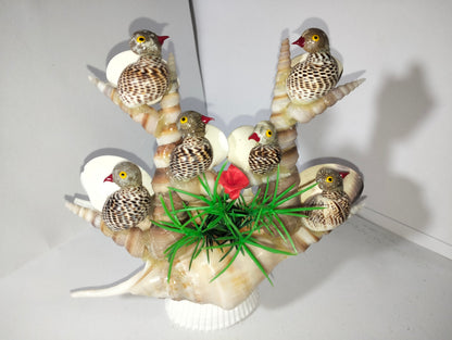 Seashell Bird Tree Showpiece