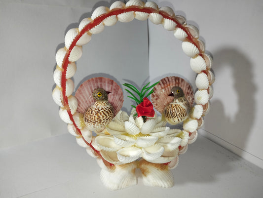 Seashell Bird Basket Showpiece